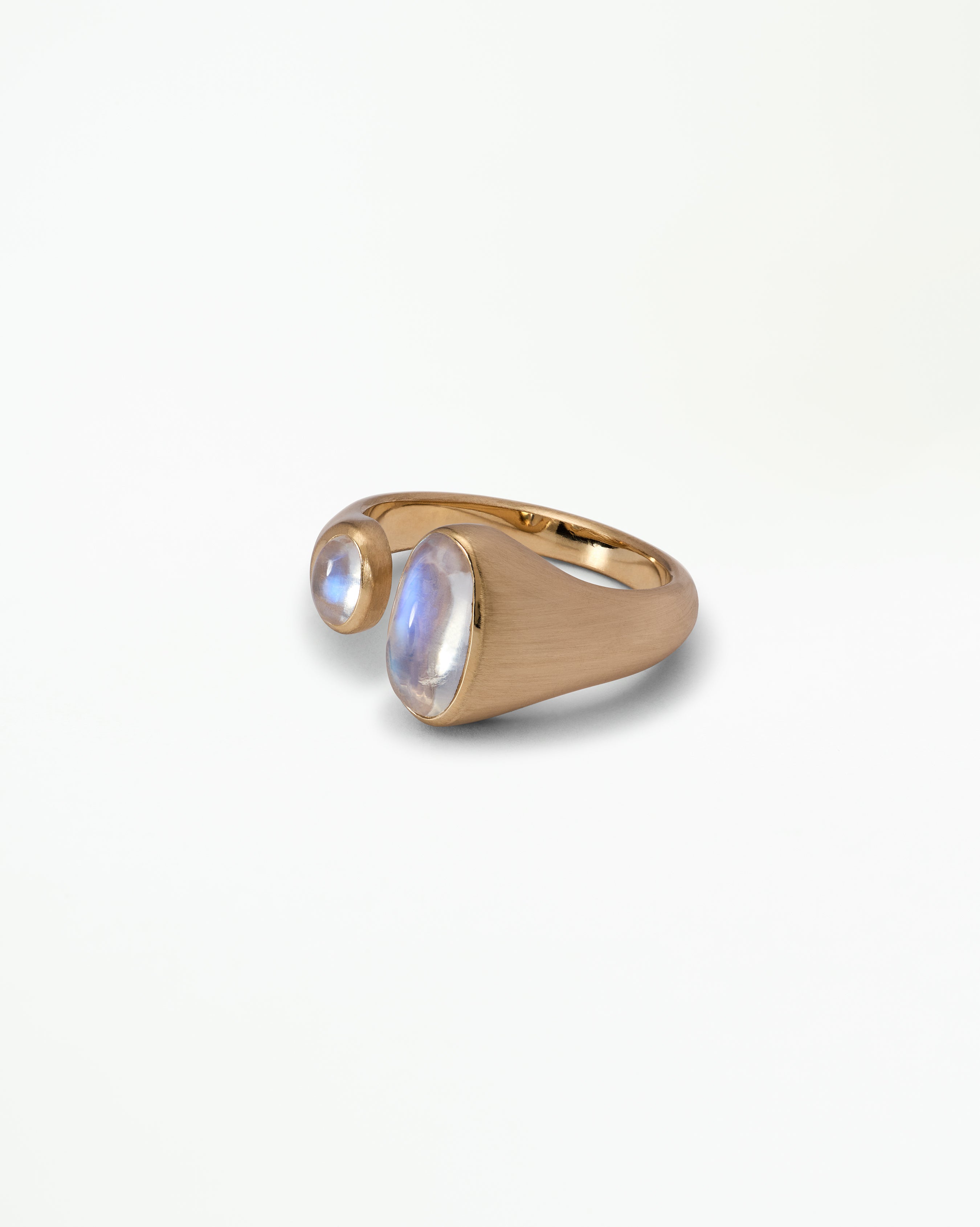 Oval Moonstone Dyad Signet Ring