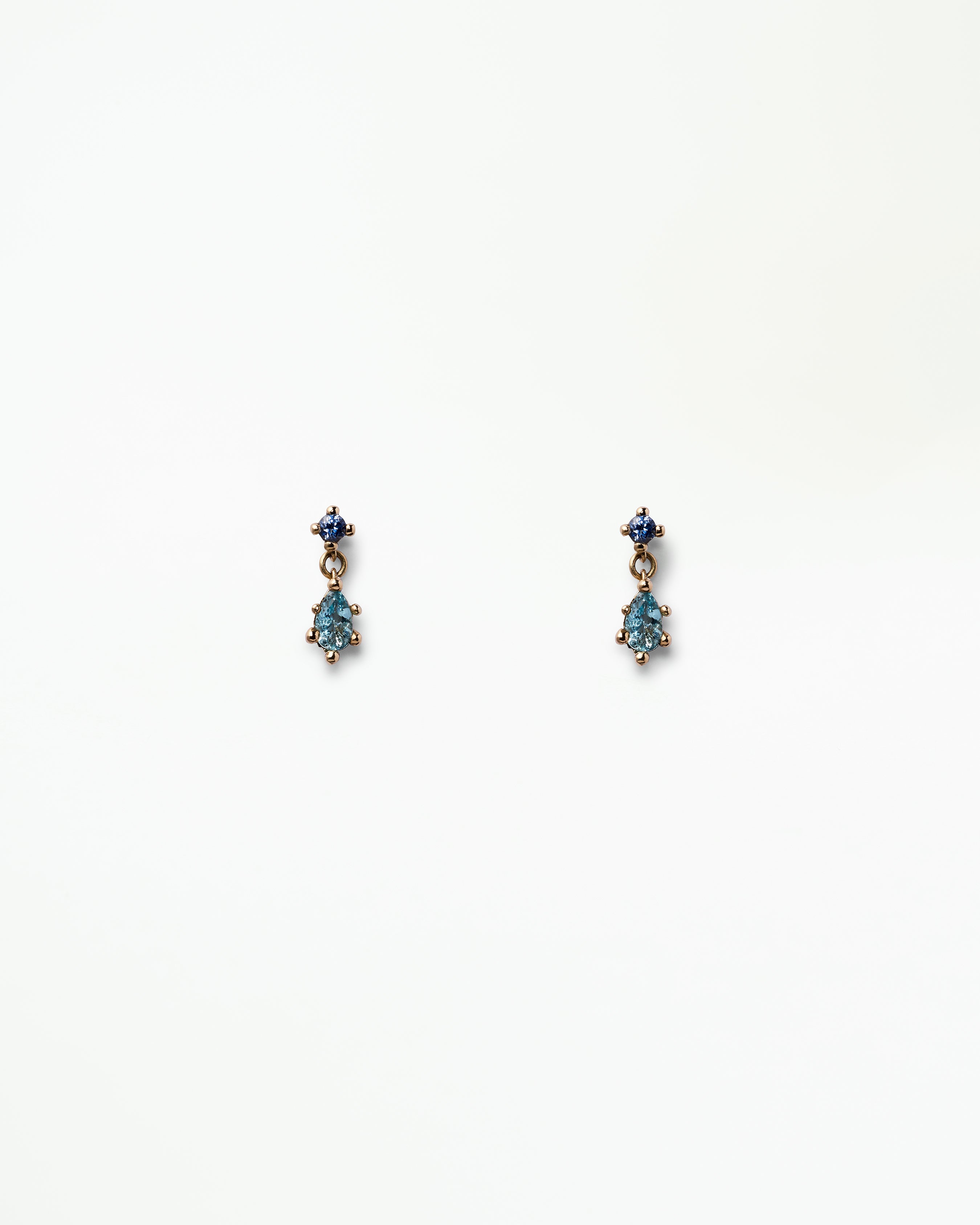 Sapphire and Aquamarine Drop Earring