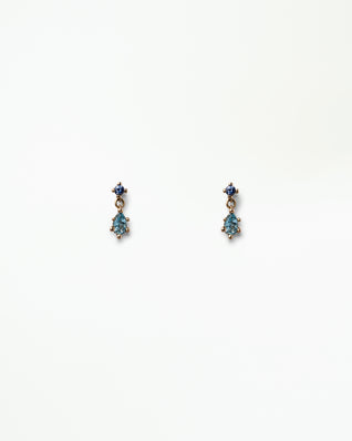 Sapphire and Aquamarine Drop Earring