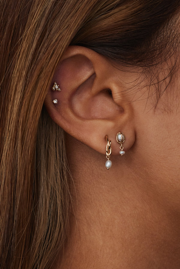 Caged Pearl Drop Earring - Single