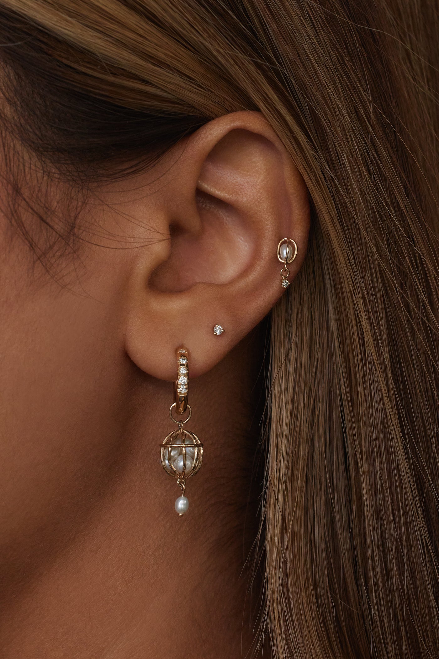 Universe Diamond & Pearl Earring - Single