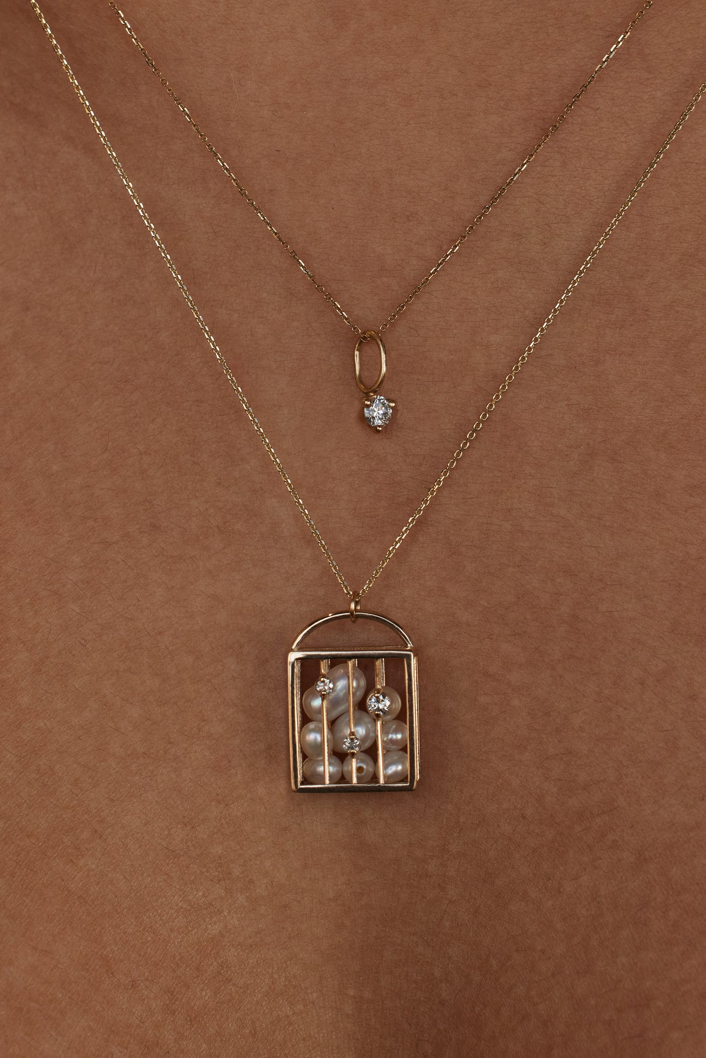 Reliquary Diamond & Pearl Necklace