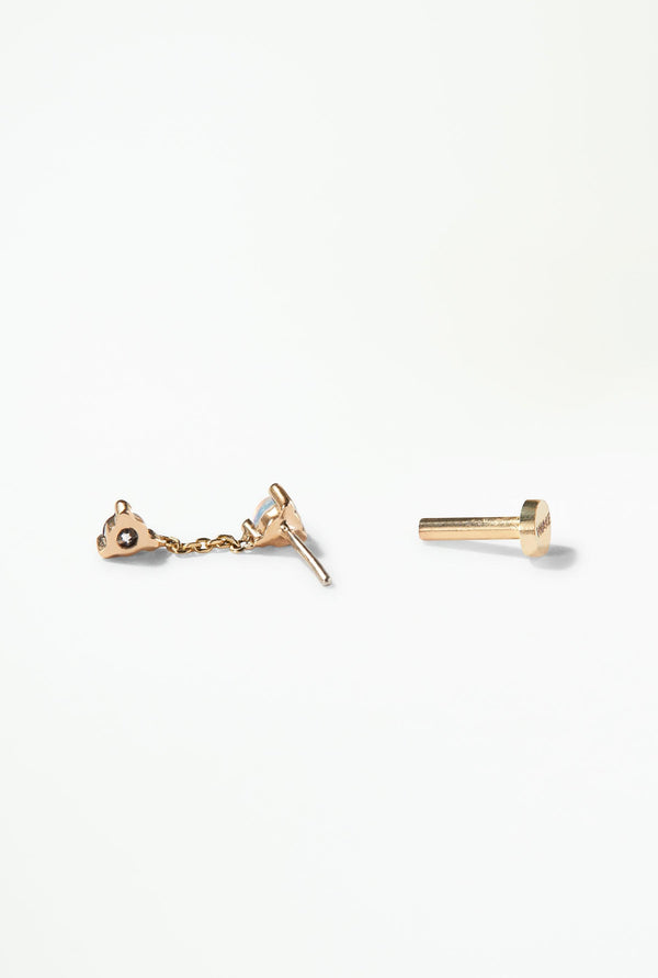 Yasuko Azuma | Small Disc Diamond Dew Gold Earrings at Voiage Jewelry