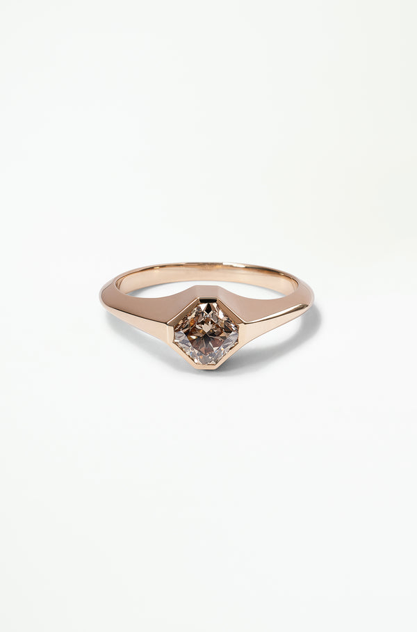 One of a Kind Fancy Cut Diamond Signet Ring No. 44
