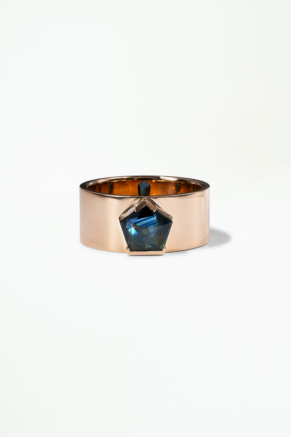 One of a Kind Geo Cut Sapphire Menhir Ring No. 17