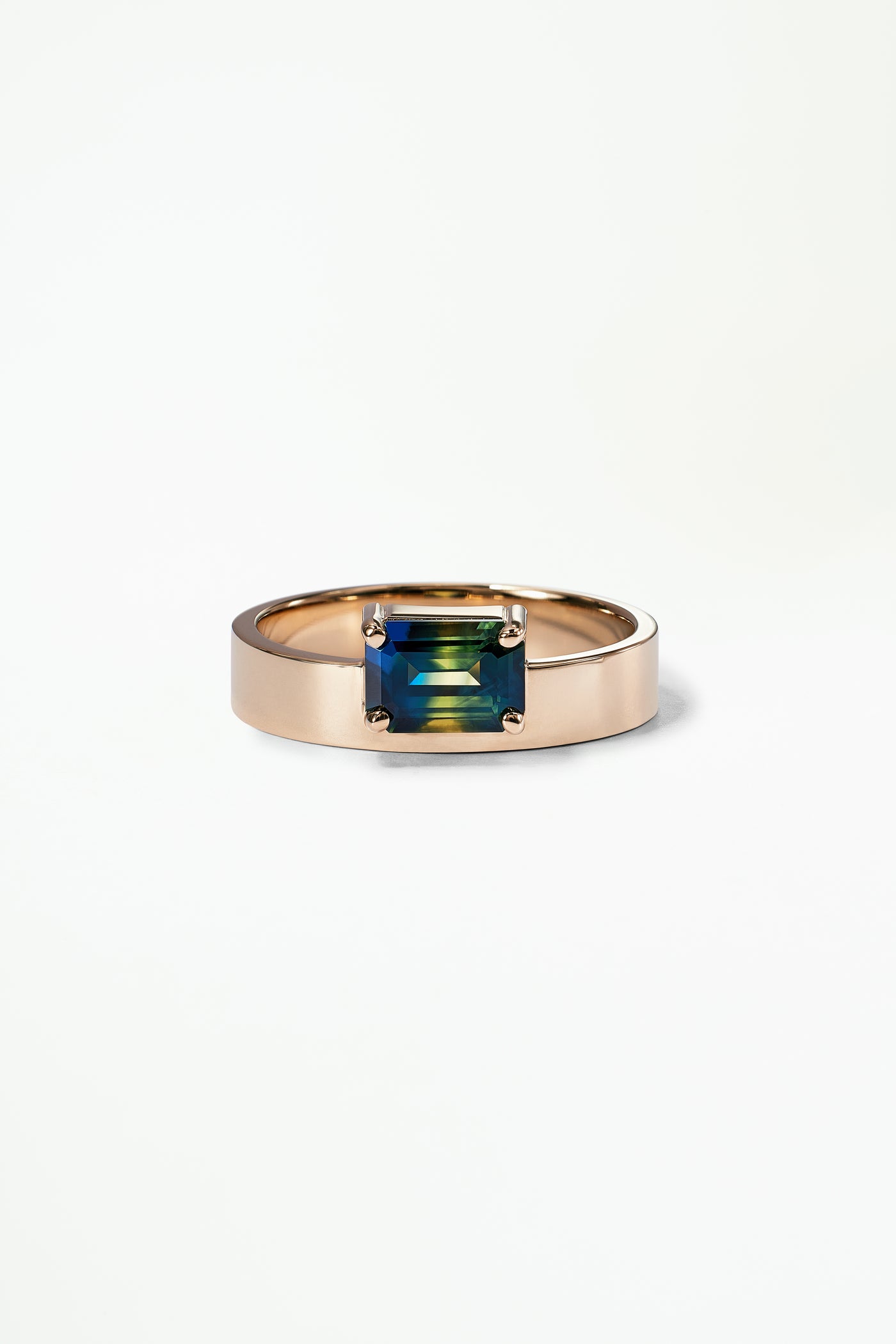 One of a Kind Emerald Cut Sapphire Monolith Ring No. 8