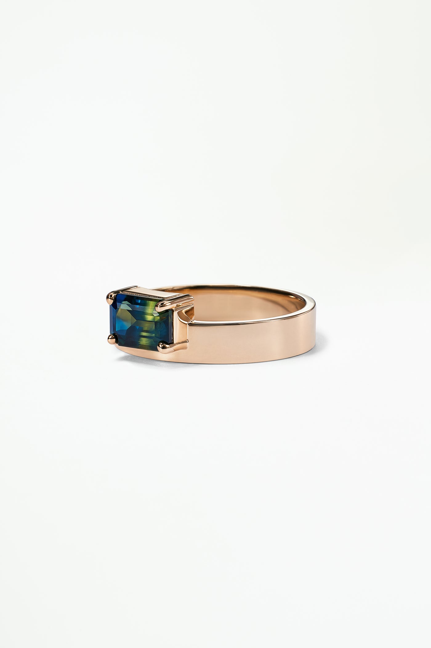 One of a Kind Emerald Cut Sapphire Monolith Ring No. 8