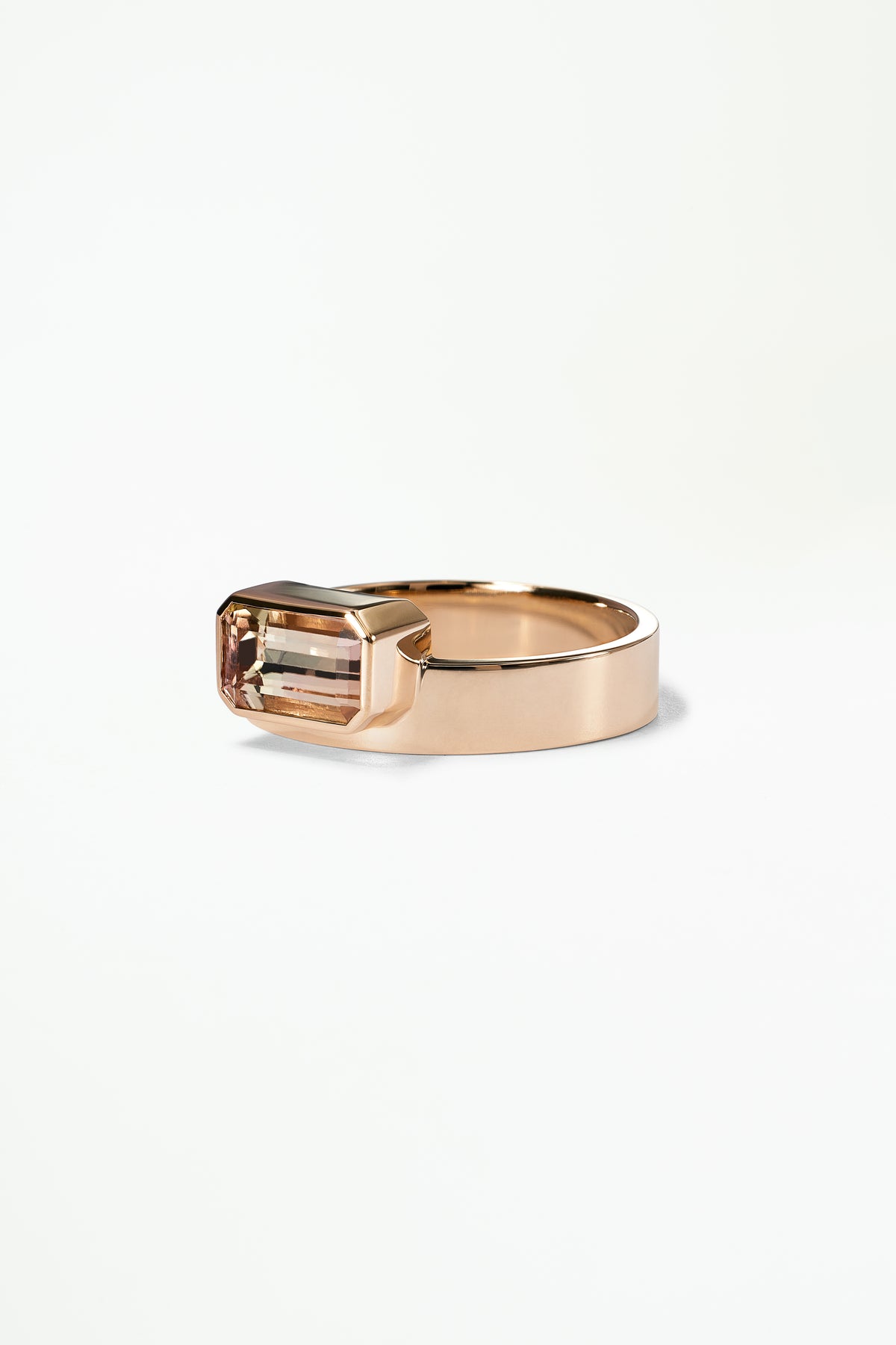 Emerald Cut Tourmaline Monolith Ring No. 1