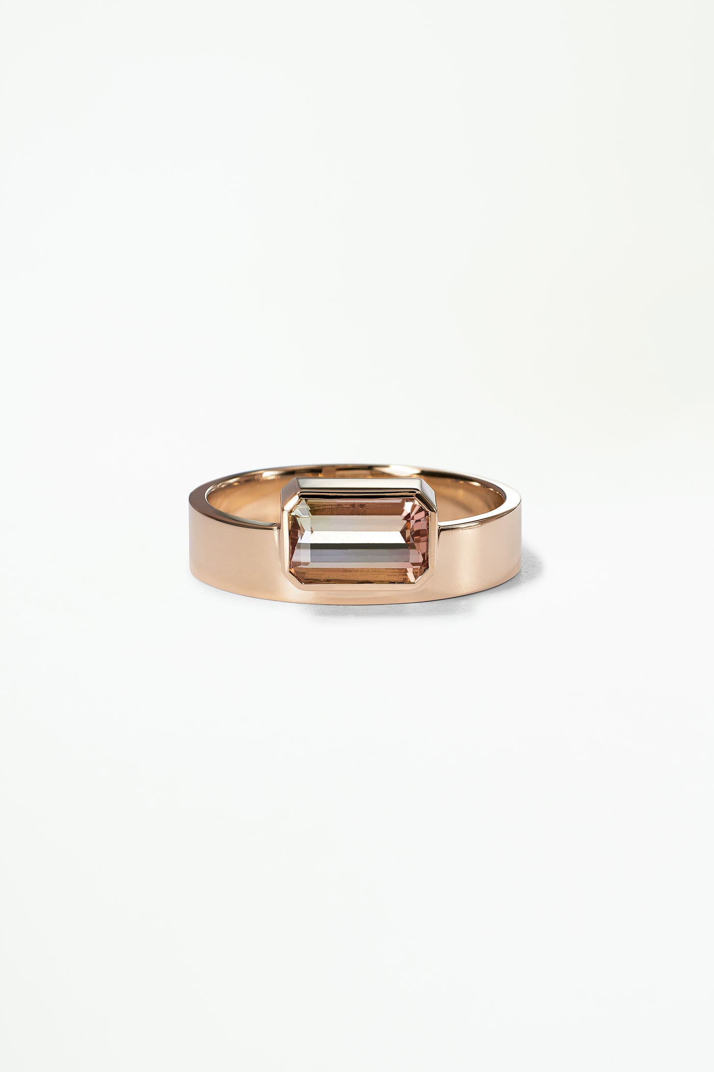 One of a Kind Emerald Cut Tourmaline Monolith Ring No. 1