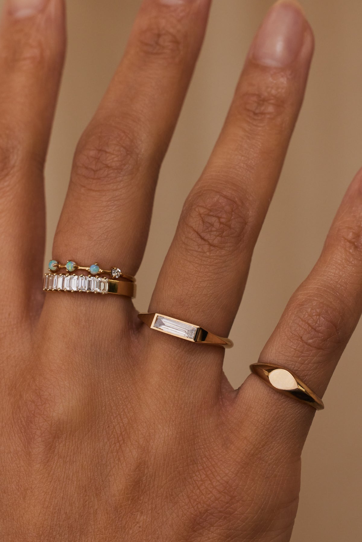 Baguette Cut Diamond Signet Ring No. 48