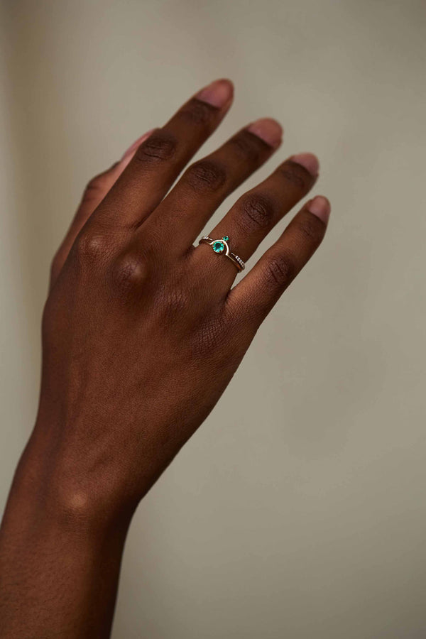 Nestled Emeralds Ring