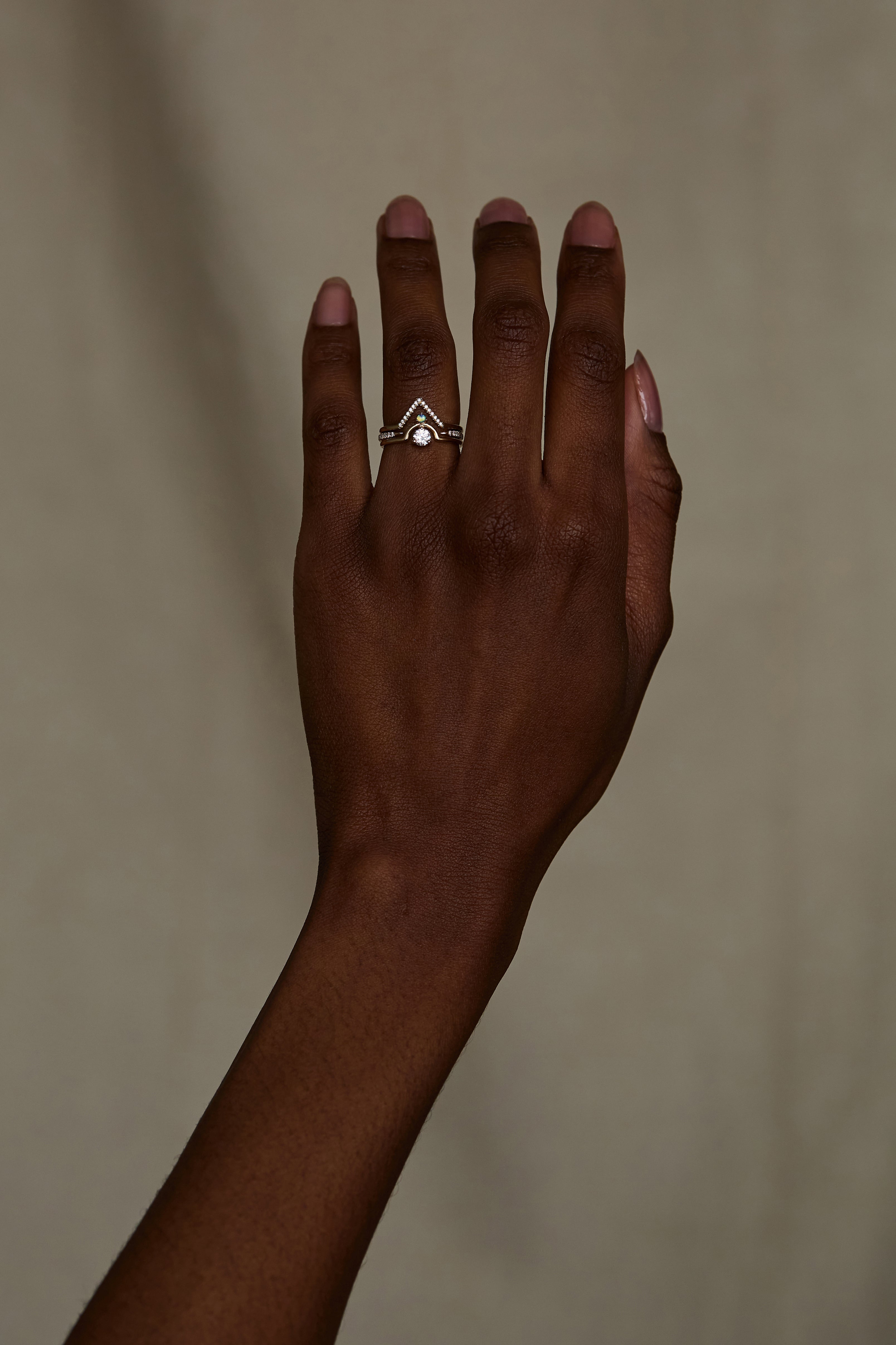 Small Nestled Diamond and Opal Ring – WWAKE