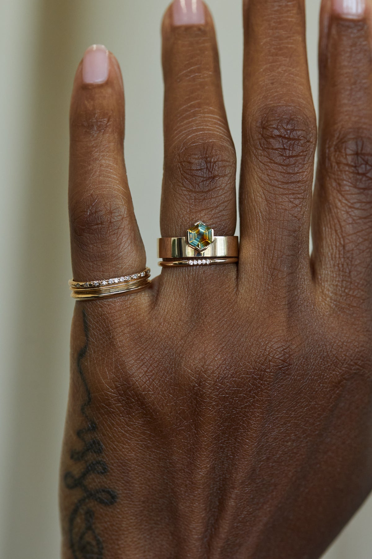 Hexagon Sapphire Monolith Ring