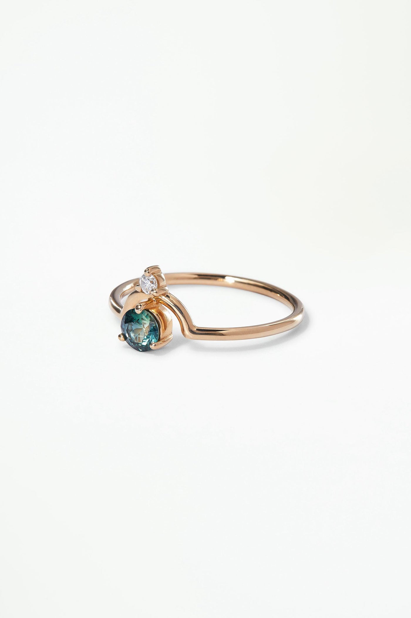 Small Nestled Sapphire and Diamond Ring - WWAKE