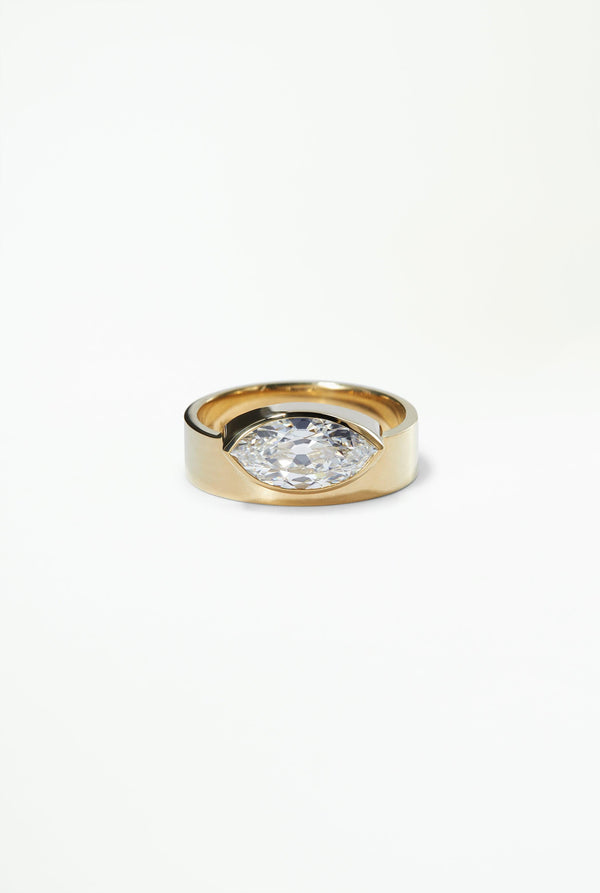 One of a Kind Marquise Diamond Monolith Ring - WWAKE