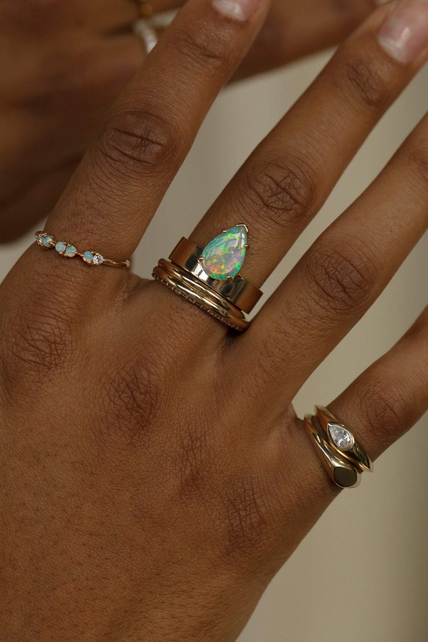 One of a Kind Pear Opal Monolith Ring - WWAKE