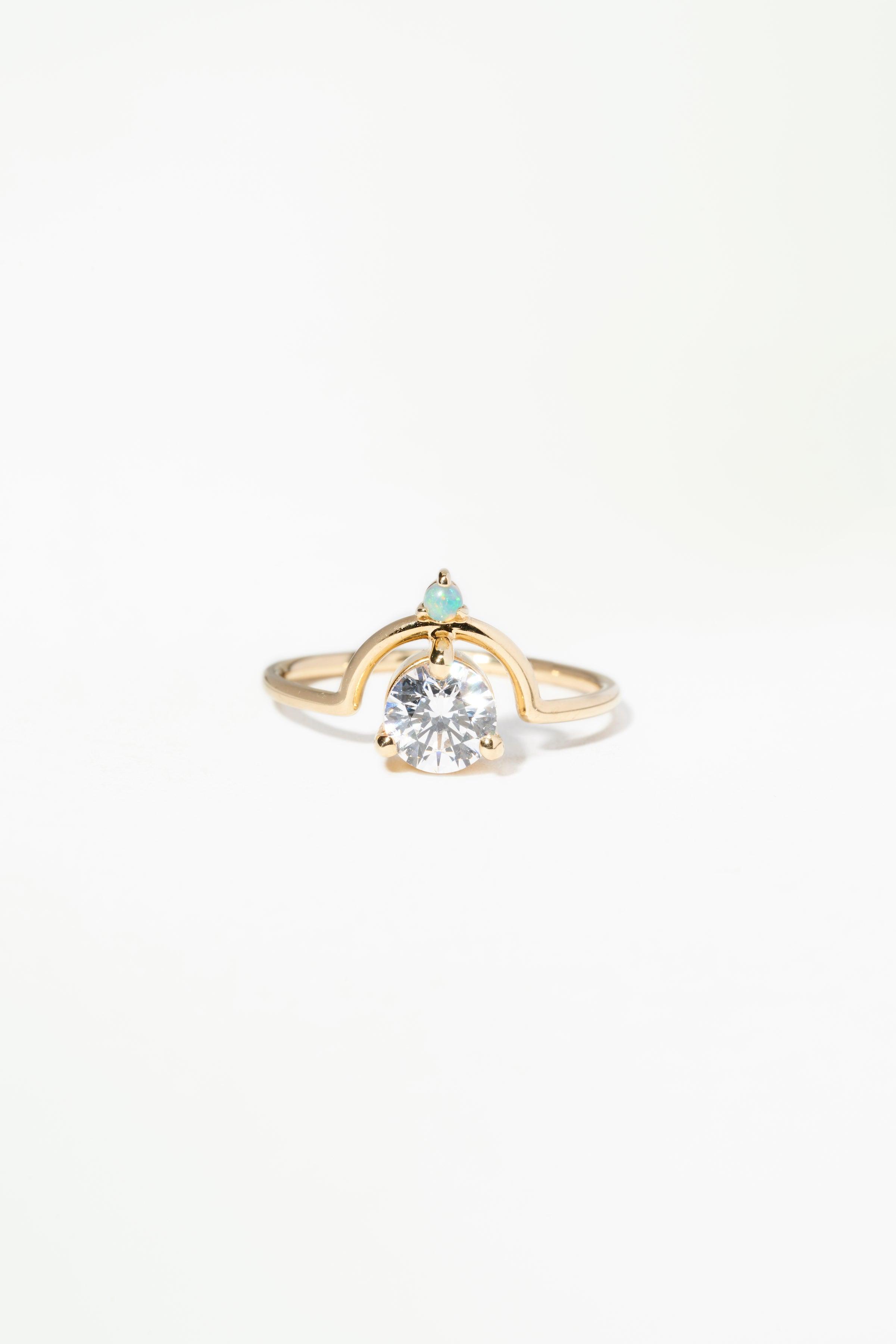 Large Nestled Diamond and Opal Ring – WWAKE