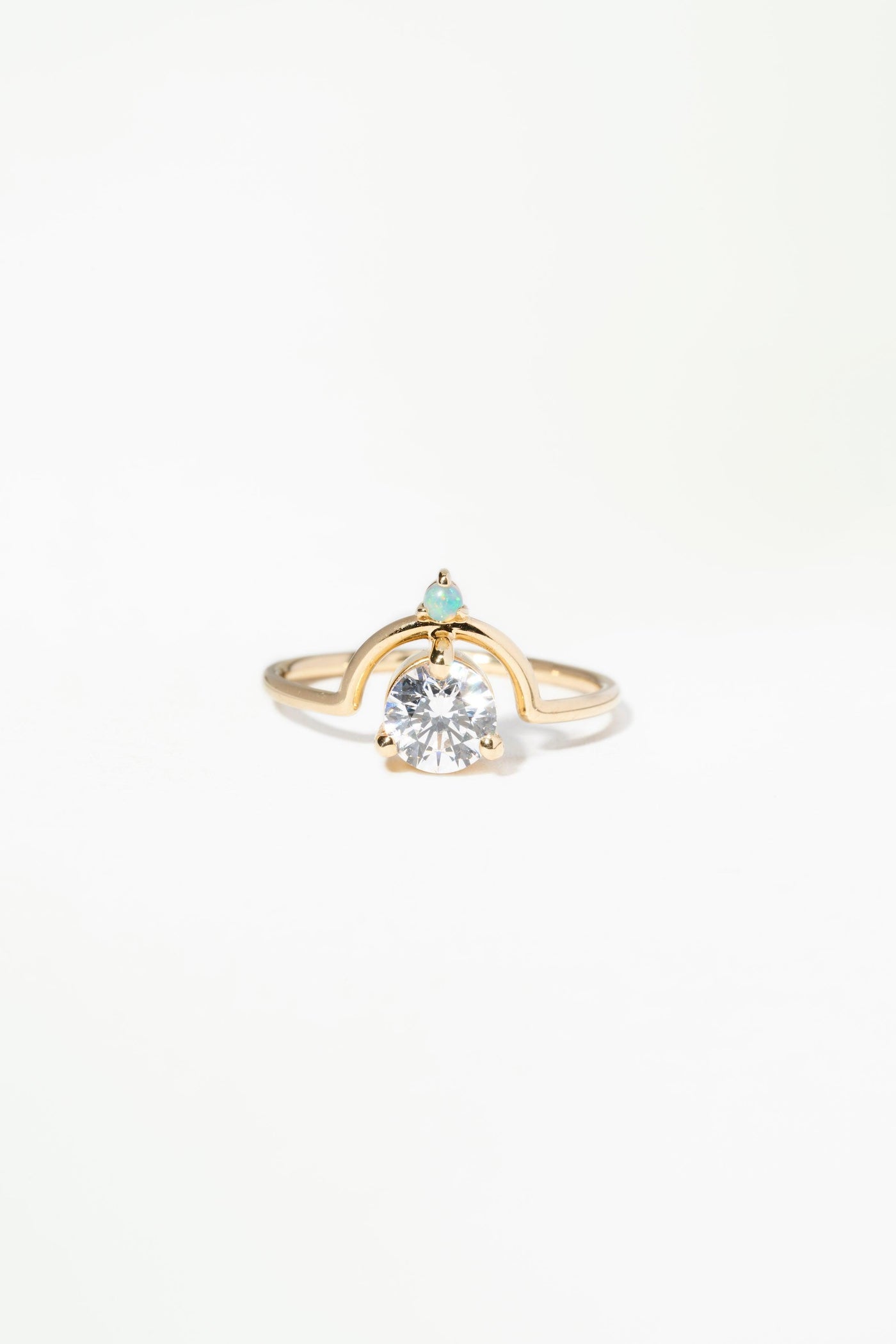 Large Nestled Diamond and Opal Ring - WWAKE