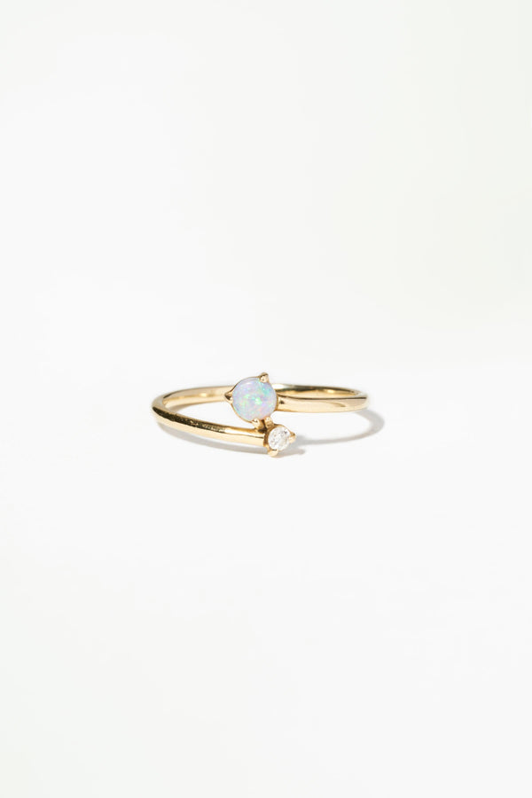Opal and Diamond Crossover Ring - WWAKE