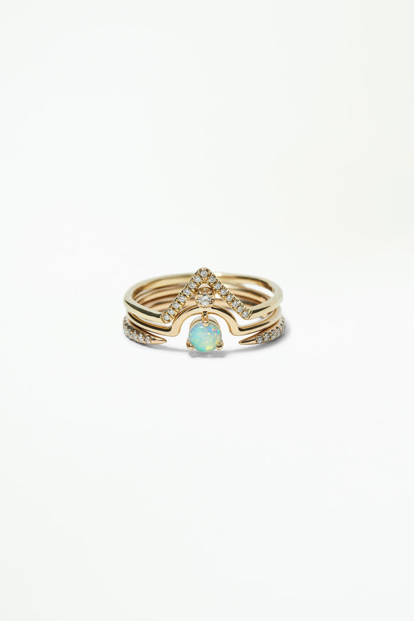 Micropave Triangle, Micropave Open Slice, and Nestled Opal Diamond Pairing - WWAKE