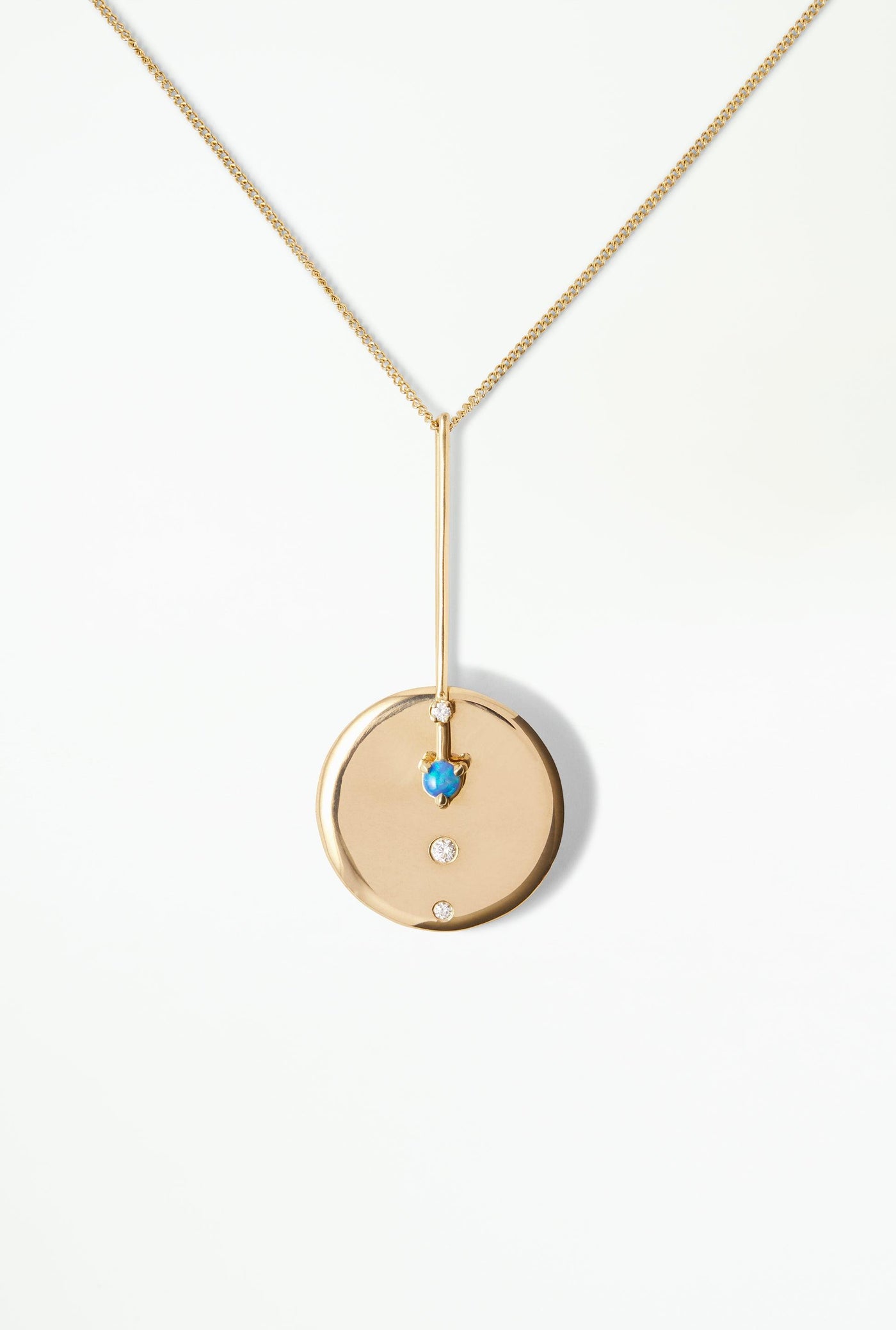 Spinning Medallion Opal and Diamond Necklace - WWAKE