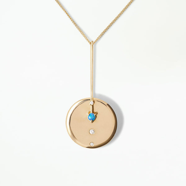 Spinning Medallion Opal and Diamond Necklace - WWAKE