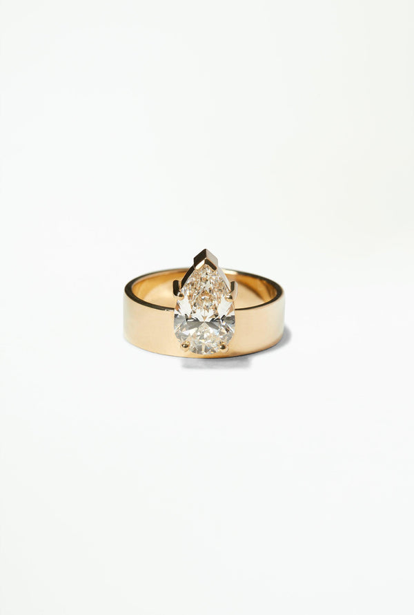 2 Carat Pear Diamond & Halo Twisted Band Ring - Raven Fine Jewelers