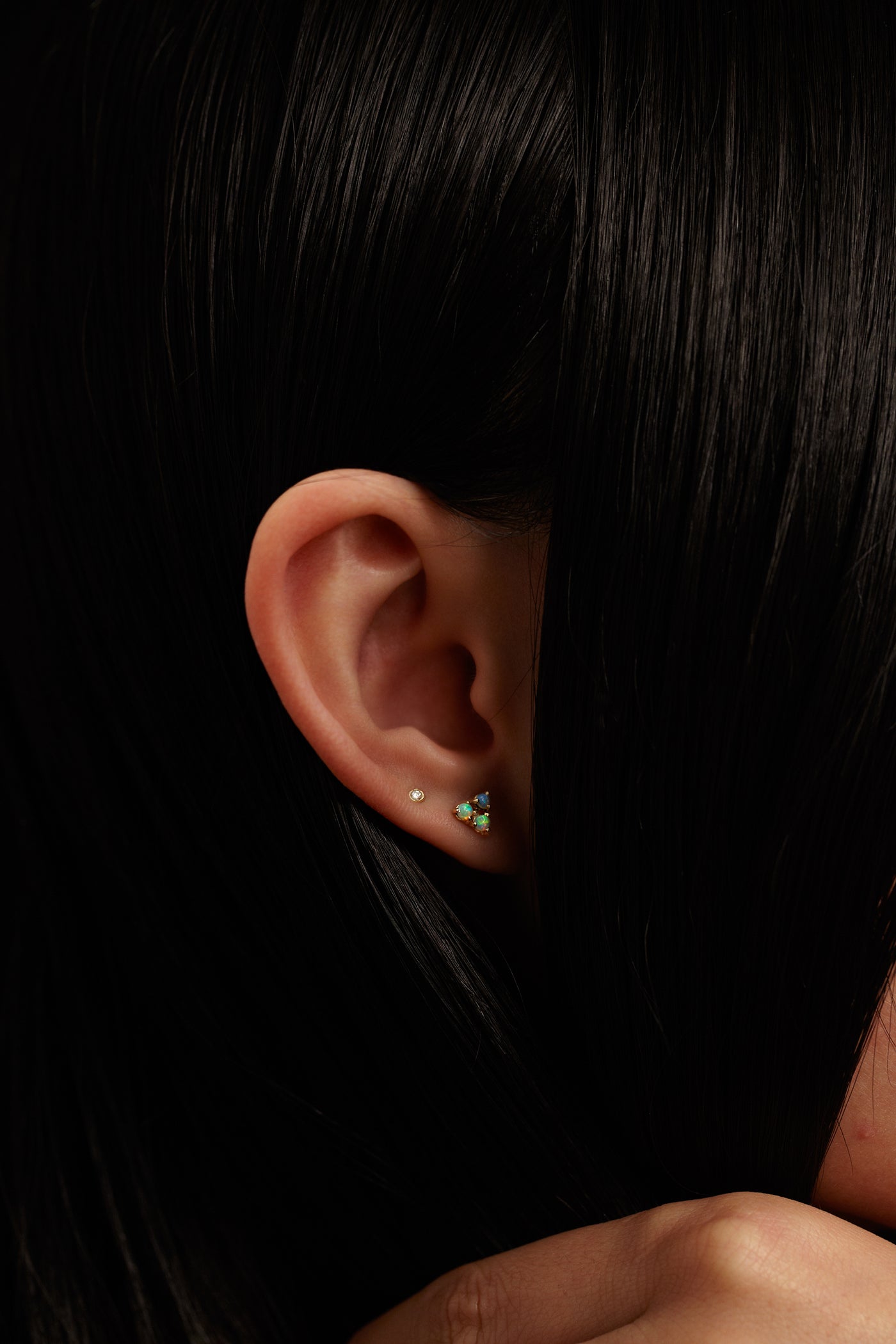 Tri-Opal Earring - Single