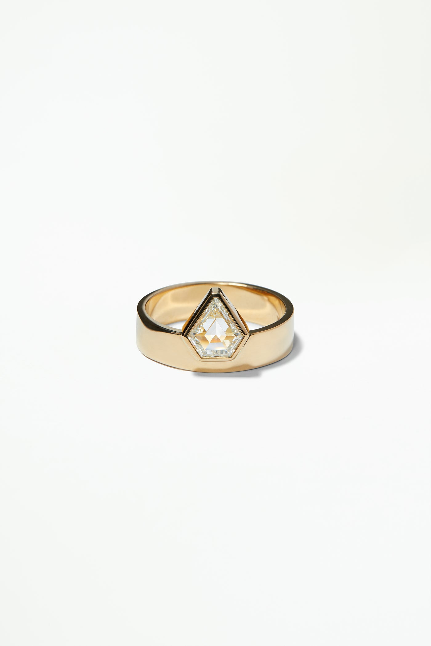 One of a Kind Shield Diamond Monolith Ring
