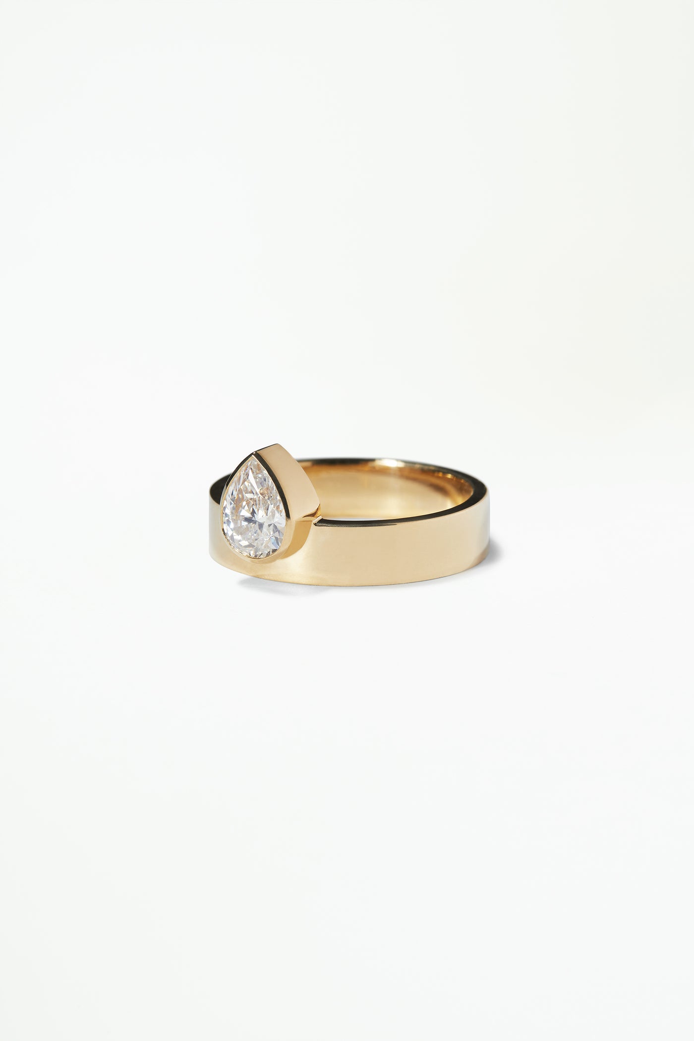 One of a Kind Pear Diamond Monolith Ring
