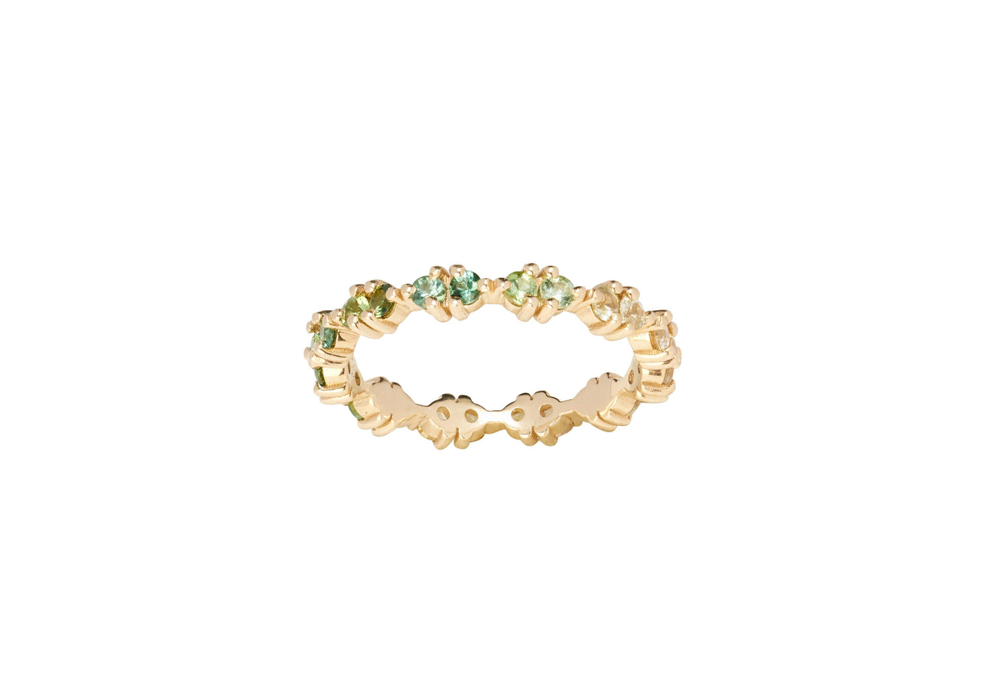 One of a Kind Pathway Eternity Ring - Green Gradient - WWAKE