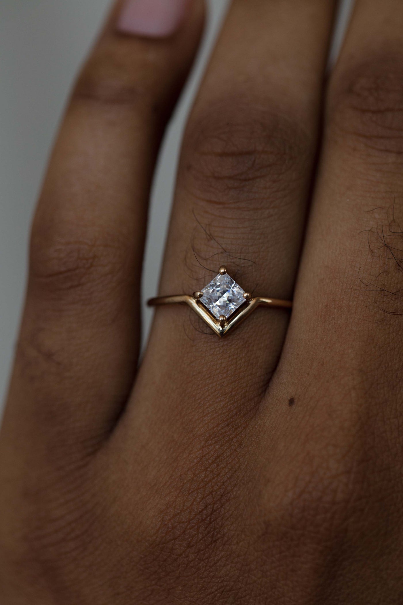 Nestled Princess Cut Diamond Ring