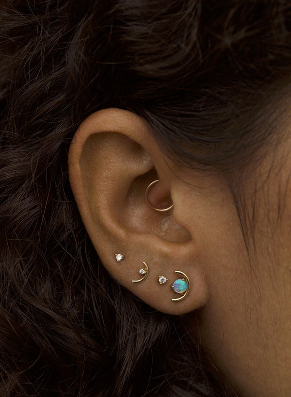 Large Opal Arc Earring - Single